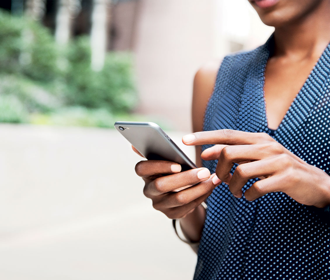 Woman holding a phone